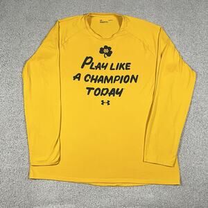 Notre Dame Shirt Mens L Under Armour Play Like A Champion Football Team Issued